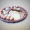 top view shows 3D effect  using wood beads and brown wire twisted to create tree of life